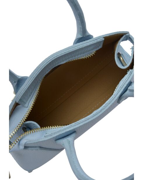 Bolso SBV 79 de piel celeste - 16x22,5x5,5 cm