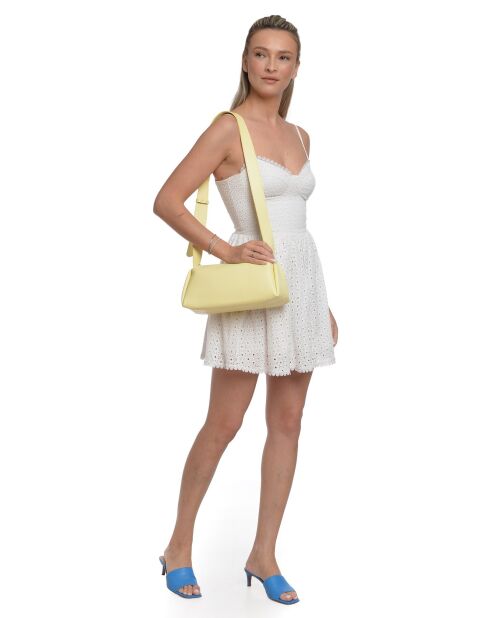 Manu Atelier gelbe Schultertasche aus Leder - 16,5x28x10 cm