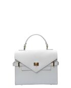 TSBV 56 weiße Lederhandtasche - 20x26,5x8,5 cm