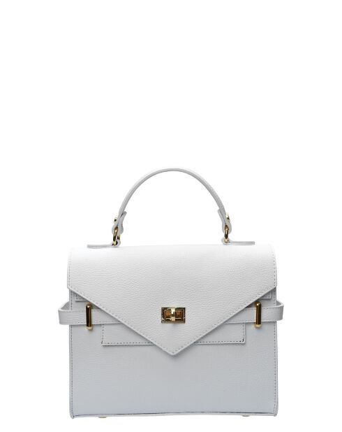 Bolso de mano TSBV 56 de piel blanca - 20x26,5x8,5 cm