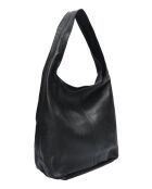TSBV 57 Hobo-Tasche aus schwarzem Leder - 32x43x15 cm