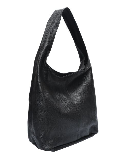 TSBV 57 Hobo-Tasche aus schwarzem Leder - 32x43x15 cm