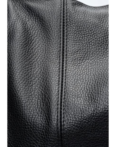 TSBV 57 Hobo-Tasche aus schwarzem Leder - 32x43x15 cm