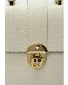Bolso bombonera SBV 78 de piel blanca - 16,5x12x6 cm