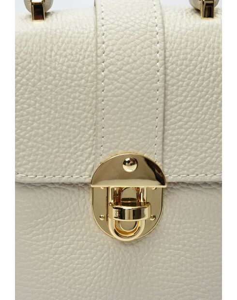 Bolso bombonera SBV 78 de piel blanca - 16,5x12x6 cm