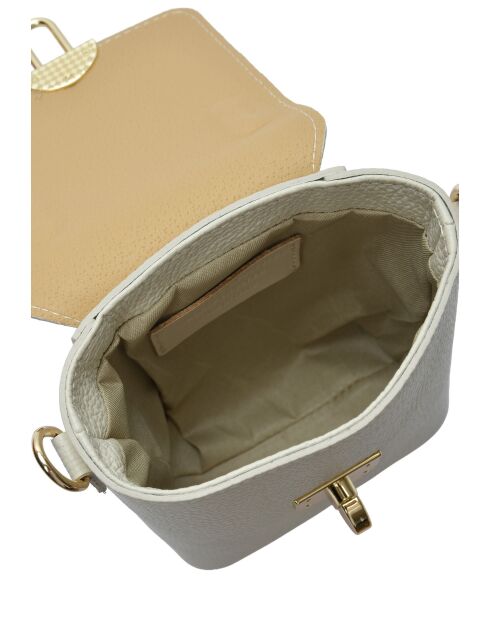 Bolso bombonera SBV 78 de piel blanca - 16,5x12x6 cm