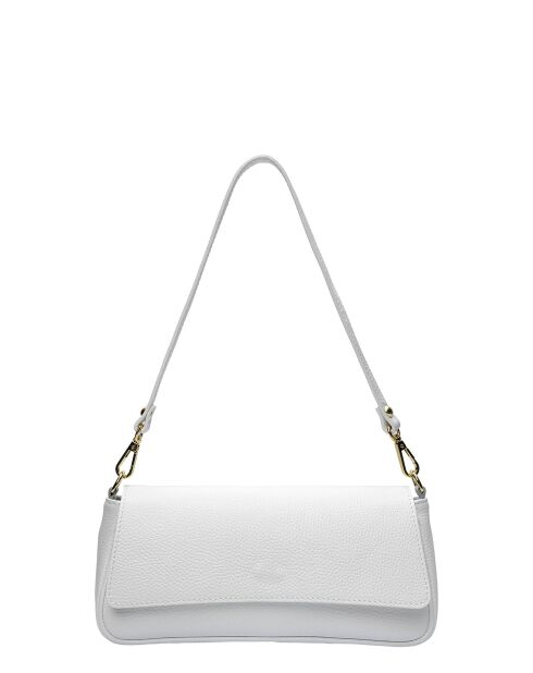 TSBV 49 weiße Schultertasche aus Leder - 11x26x6 cm