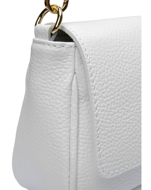 TSBV 49 weiße Schultertasche aus Leder - 11x26x6 cm