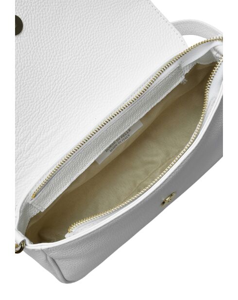 TSBV 49 weiße Schultertasche aus Leder - 11x26x6 cm