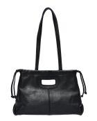 TSBV 52 zwarte leren schoudertas - 22x36x 12cm