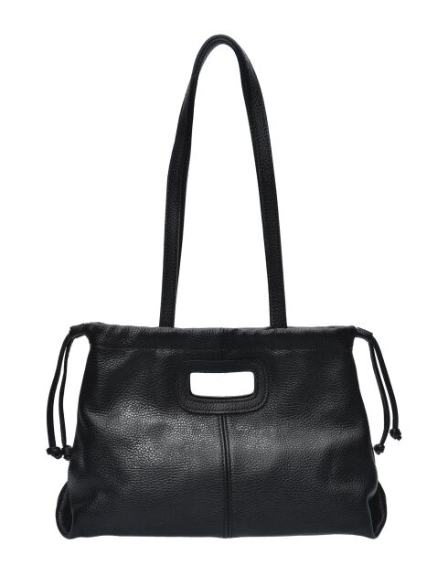 TSBV 52 Schultertasche aus schwarzem Leder - 22x36x 12cm