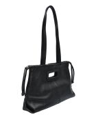 TSBV 52 zwarte leren schoudertas - 22x36x 12cm