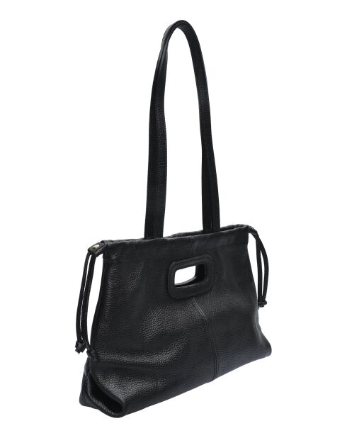 TSBV 52 Schultertasche aus schwarzem Leder - 22x36x 12cm