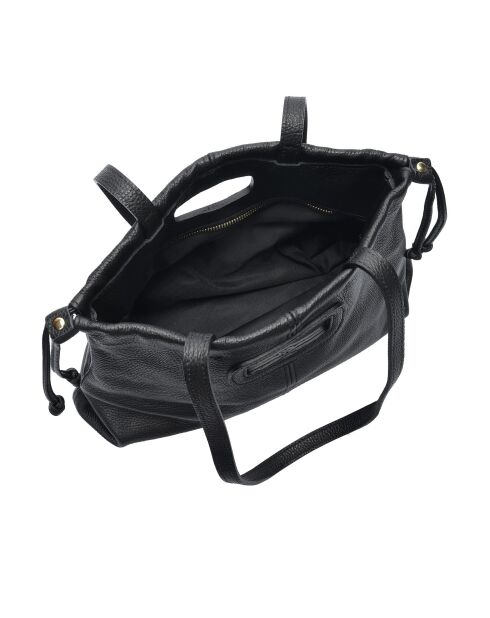 TSBV 52 Schultertasche aus schwarzem Leder - 22x36x 12cm