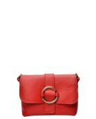 Sac bandoulière en cuir SBV 77 rouge - 10.5x15x6.5 cm