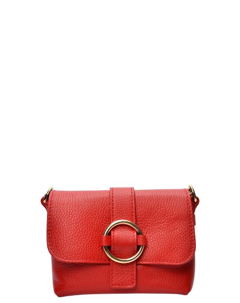 SBV 77 Schultertasche aus rotem Leder - 10,5x15x6,5 cm