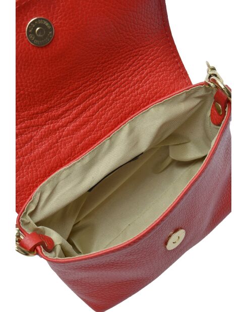 SBV 77 Schultertasche aus rotem Leder - 10,5x15x6,5 cm