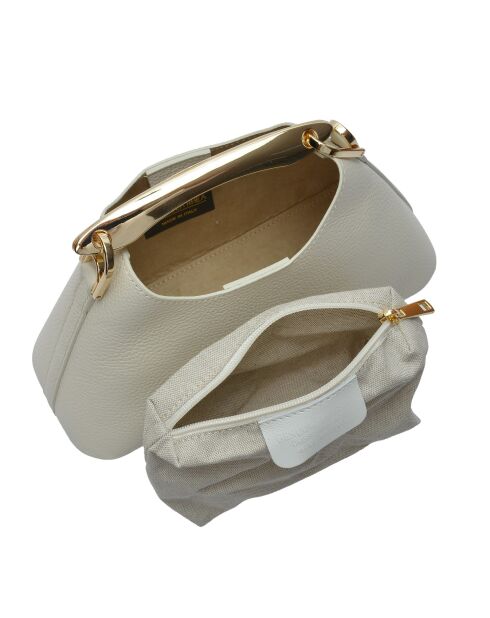 Borsa a mano Riveightche in pelle beige - 11,5x24x9,5 cm