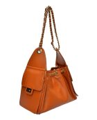 SBV 80 Schultertasche aus cognacfarbenem Leder - 20x26x11 cm