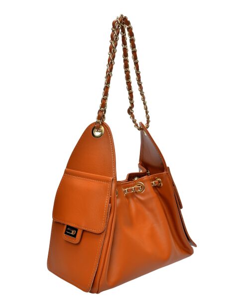 SBV 80 Schultertasche aus cognacfarbenem Leder - 20x26x11 cm