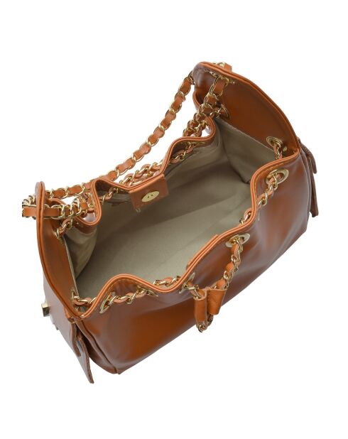 SBV 80 Schultertasche aus cognacfarbenem Leder - 20x26x11 cm