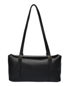 Schwarze Fleuron Schultertasche aus Leder - 16x31x9 cm