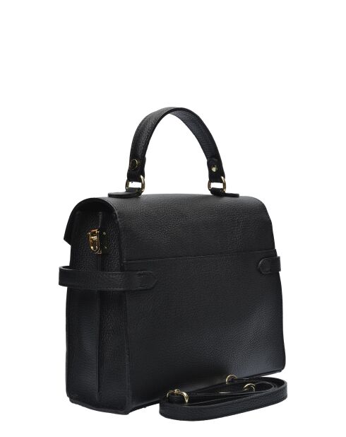 TSBV 56 schwarze Lederhandtasche - 20x26,5x8,5 cm