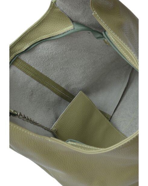 TSBV 57 pistachegroene leren hobotas - 32x43x15 cm