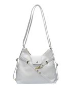 Sac bandoulière/sac à dos en cuir TSBV 50 blanc - 23.5x36x11 cm