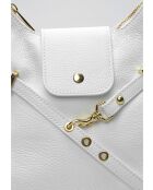 Sac bandoulière/sac à dos en cuir TSBV 50 blanc - 23.5x36x11 cm
