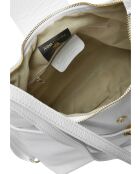 Sac bandoulière/sac à dos en cuir TSBV 50 blanc - 23.5x36x11 cm