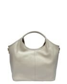 Bandolera Craie Studio de piel beige - 24x40x14,5 cm