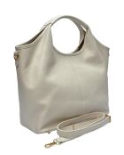 Bandolera Craie Studio de piel beige - 24x40x14,5 cm