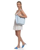 Proprietà Borsa hobo celeste in pelle - 22x25x14 cm