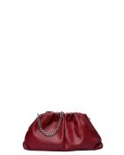 2226 dunkelrote Schultertasche aus Leder - 17x32x7 cm