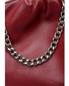 2226 dunkelrote Schultertasche aus Leder - 17x32x7 cm