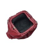 2226 dunkelrote Schultertasche aus Leder - 17x32x7 cm