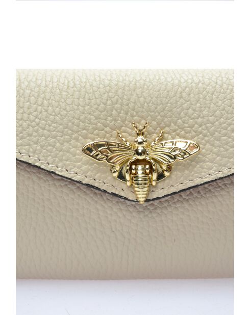 SBV 59 Geldbörse aus beigefarbenem Leder - 9x19x/ cm
