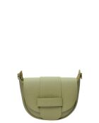 TSBV 54 pistachegroene leren schoudertas - 13x16,5x7 cm