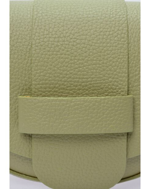 TSBV 54 pistachegroene leren schoudertas - 13x16,5x7 cm