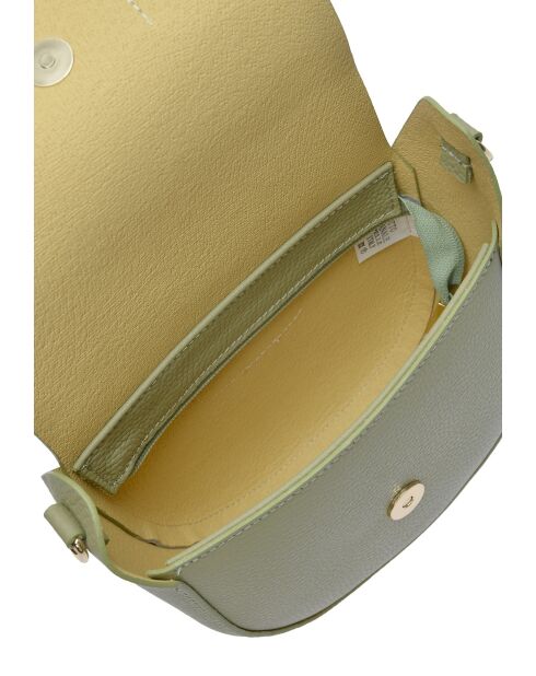 TSBV 54 pistachegroene leren schoudertas - 13x16,5x7 cm