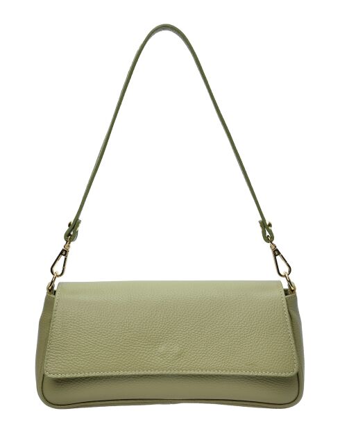 TSBV 49 pistachegroene leren schoudertas - 11x26x6 cm