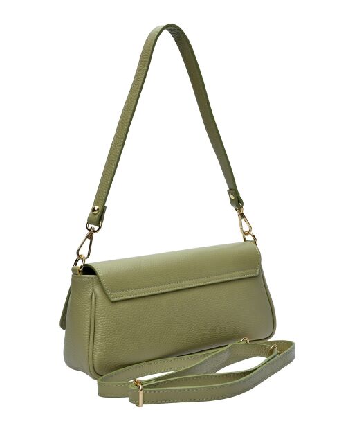 TSBV 49 pistachegroene leren schoudertas - 11x26x6 cm