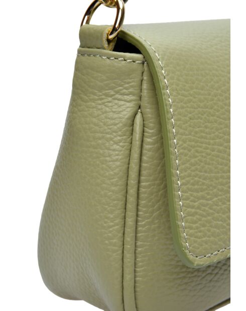 TSBV 49 pistachegroene leren schoudertas - 11x26x6 cm