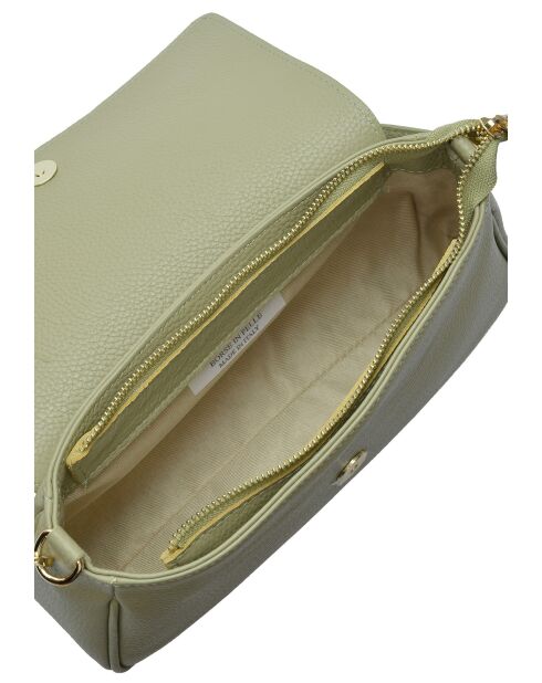 TSBV 49 pistachegroene leren schoudertas - 11x26x6 cm