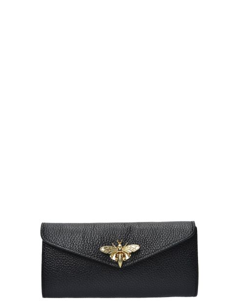 SBV 59 Geldbörse aus schwarzem Leder - 9x19x/ cm