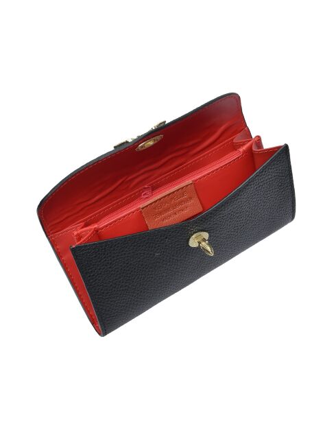 SBV 59 Geldbörse aus schwarzem Leder - 9x19x/ cm