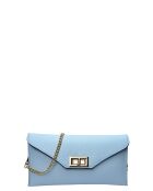 Perrin Paris celeste leren schoudertas - 10x22x 1 cm