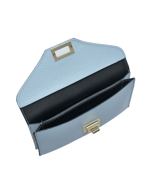 Perrin Paris celeste leren schoudertas - 10x22x 1 cm