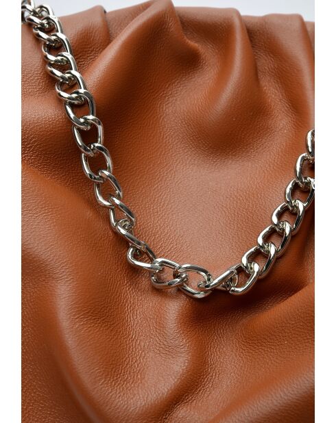Leren schoudertas 2226 cognac - 17x32x7 cm